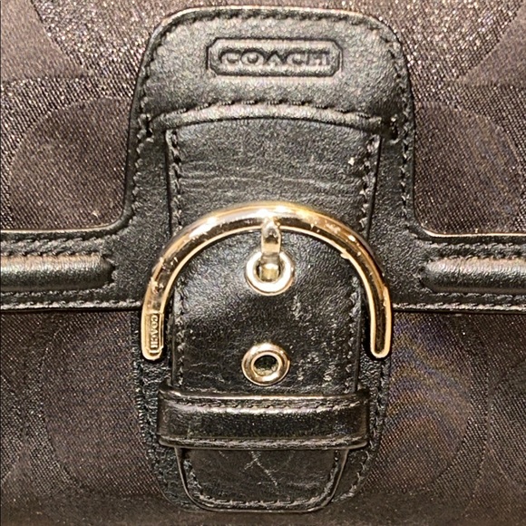 Coach Campbell Izzy Black Metallic Signature Buckle Tote - Picture 3 of 14